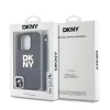 DKNY PU Leather Stack Logo csuklópántos tok iPhone 16 Pro készülékhez fekete