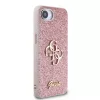 Guess PU Fixed Glitter 4G Metal Logo tok iPhone 16e készülékhez rózsaszín