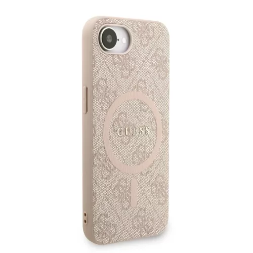 Guess PU Leather 4G Colored Ring Strap MagSafe tok iPhone 16e készülékhez rózsaszín
