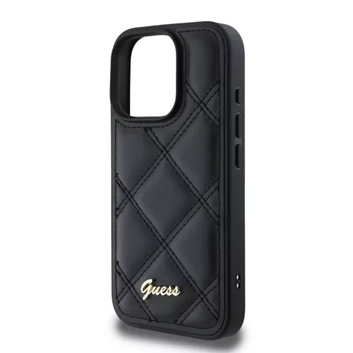 Guess PU bőr quilted tok iPhone 16 Pro Max készülékhez fekete
