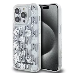   Karl Lagerfeld Liquid Glitter Monogram Gradient tok iPhone 14 Pro Max készülékhez fehér