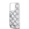 Karl Lagerfeld Liquid Glitter Monogram Gradient tok iPhone 14 Pro Max készülékhez fehér