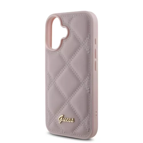 Guess PU bőr párnázott tok iPhone 16 készülékhez rózsaszín