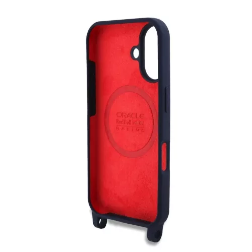 Red Bull Silicone Vertical Logo MagSafe tok + vállpánt iPhone 16 készülékhez tengerészkék