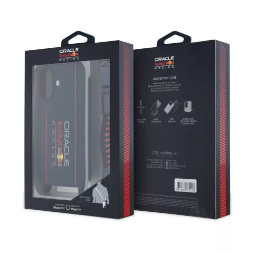 Red Bull Silicone Vertical Logo MagSafe tok + vállpánt iPhone 16 készülékhez tengerészkék