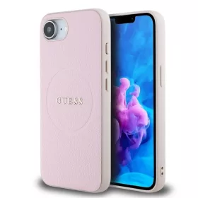   Guess PU Grained Classic Logo MagSafe tok iPhone 16e/17e készülékhez rózsaszín