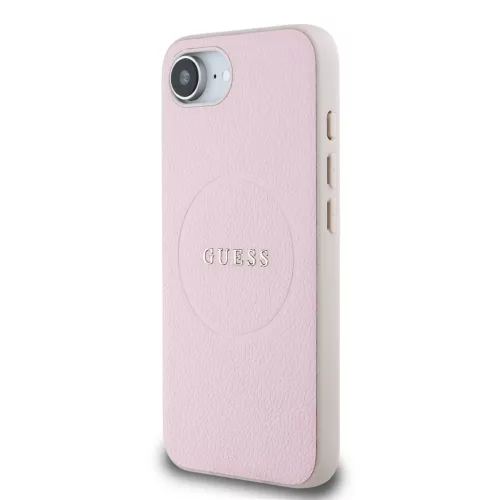 Guess PU Grained Classic Logo MagSafe tok iPhone 16e/17e készülékhez rózsaszín