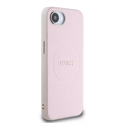 Guess PU Grained Classic Logo MagSafe tok iPhone 16e készülékhez rózsaszín