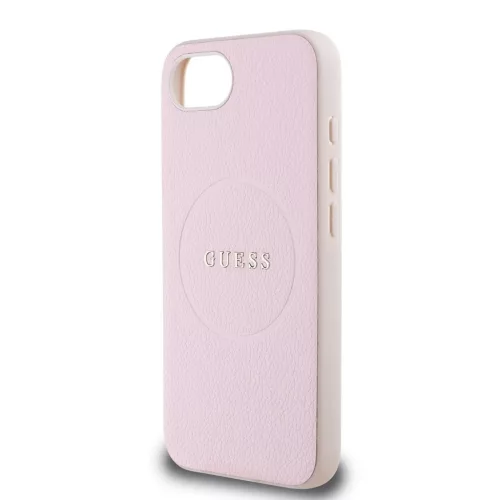 Guess PU Grained Classic Logo MagSafe tok iPhone 16e készülékhez rózsaszín