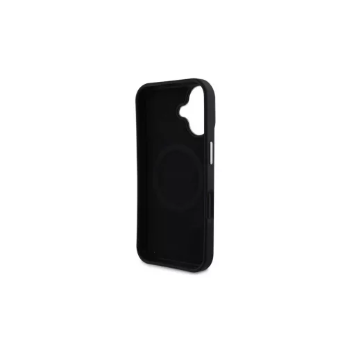 Guess PU Grained Triangle Logo tok iPhone 16 készülékhez fekete