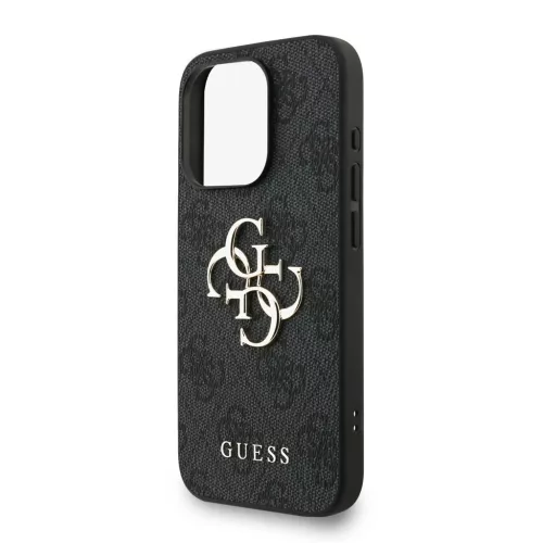 Guess PU 4G Metal Logo Strap tok iPhone 15 Pro Max készülékhez fekete