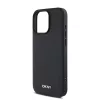 DKNY PU bőr Silver Metal Logo Magsafe tok iPhone 16 Pro Max készülékhez fekete