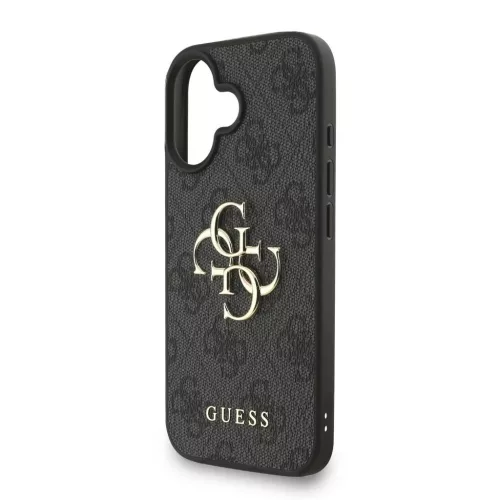 Guess PU 4G Metal Logo Strap tok iPhone 16 készülékhez fekete