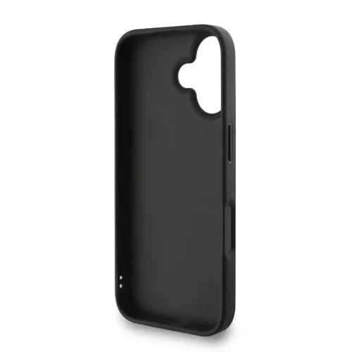 Guess PU 4G Metal Logo Strap tok iPhone 16 készülékhez fekete