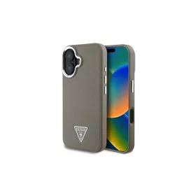   Guess PU Grained Triangle Logo tok iPhone 16 készülékhez barna