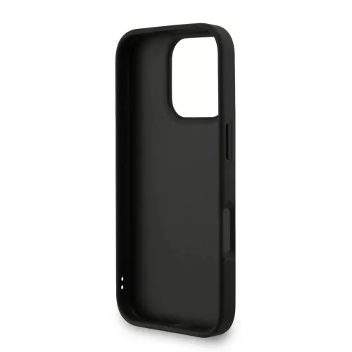 Guess PU 4G Metal Logo Strap tok iPhone 16 Pro Max készülékhez fekete