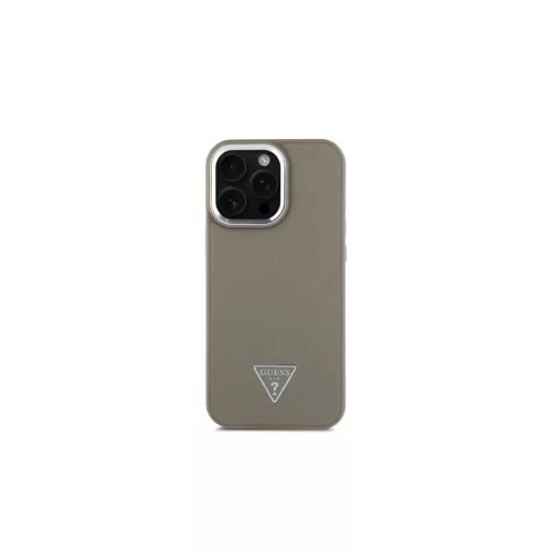 Guess PU Grained Triangle Logo tok iPhone 16 Pro Max készülékhez barna