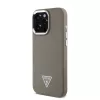 Guess PU Grained Triangle Logo tok iPhone 16 Pro Max készülékhez barna