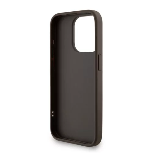 Guess PU 4G Metal Logo Strap tok iPhone 15 Pro készülékhez barna