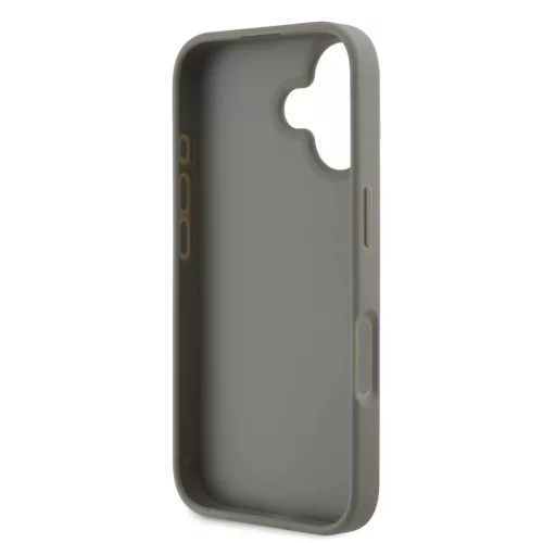 DKNY PU Leather Checkered Pattern and Stripe tok iPhone 16 készülékhez bézs