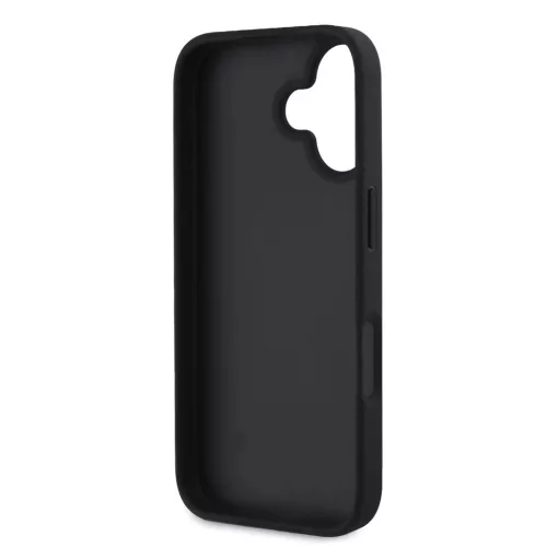 Guess PU Grained 4G Metal Logo tok iPhone 16 készülékhez fekete