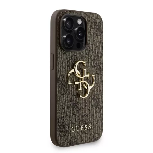 Guess PU 4G Metal Logo Strap tok az iPhone 15 Pro Max készülékhez barna