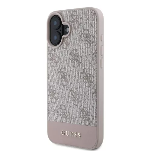 Guess PU 4G Stripe tok iPhone 16 készülékhez rózsaszín