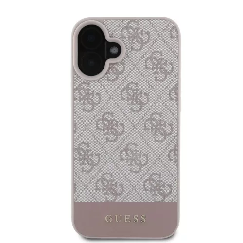 Guess PU 4G Stripe tok iPhone 16 készülékhez rózsaszín