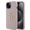 Guess PU Grained 4G Metal Logo tok iPhone 15 készülékhez rózsaszín