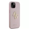 Guess PU Grained 4G Metal Logo tok iPhone 15 készülékhez rózsaszín