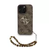 Guess PU 4G Metal Logo Strap tok iPhone 16 Pro Max készülékhez barna