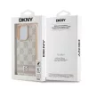 DKNY PU Leather Checkered Pattern and Stripe tok iPhone 16 Pro készülékhez rózsaszín