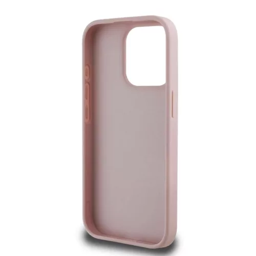 Guess PU Grained 4G Metal Logo tok iPhone 15 Pro készülékhez – rózsaszín