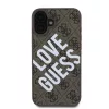 Guess PU bőr 4G Big Love Logo MagSafe tok iPhone 16 készülékhez barna