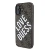 Guess PU bőr 4G Big Love Logo MagSafe tok iPhone 16 készülékhez barna