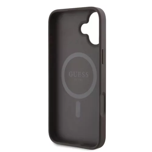 Guess PU bőr 4G Big Love Logo MagSafe tok iPhone 16 készülékhez barna