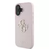 Guess PU barázdált 4G Metal Logo tok iPhone 16 készülékhez rózsaszín