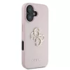 Guess PU barázdált 4G Metal Logo tok iPhone 16 készülékhez rózsaszín
