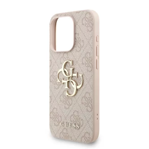 Guess PU 4G Metal Logo Strap tok iPhone 15 Pro Max készülékhez rózsaszín