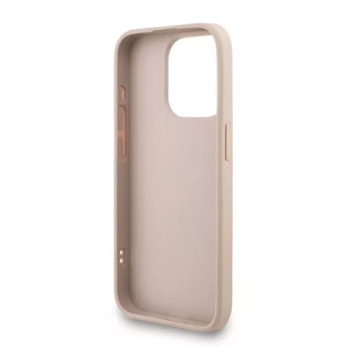 Guess PU 4G Metal Logo Strap tok iPhone 15 Pro Max készülékhez rózsaszín