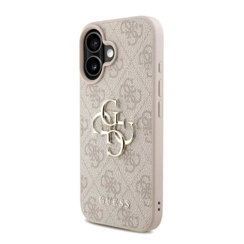 Guess PU 4G fém logós pántos tok iPhone 16 készülékhez – rózsaszín