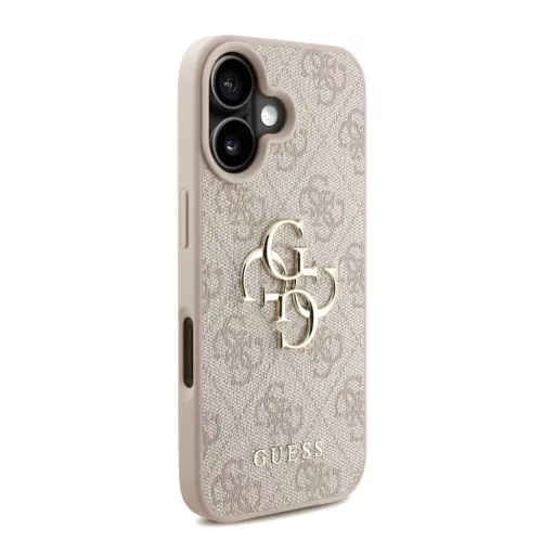 Guess PU 4G fém logós pántos tok iPhone 16 készülékhez – rózsaszín