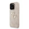 Guess PU 4G Metal Logo Strap tok iPhone 16 Pro készülékhez rózsaszín