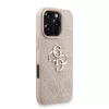 Guess PU 4G Metal Logo Strap tok iPhone 16 Pro készülékhez rózsaszín