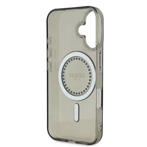 Guess IML Rhinestones Ring MagSafe tok iPhone 16 készülékhez fekete