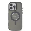 Guess IML Rhinestones Ring MagSafe tok iPhone 16 Pro készülékhez fekete