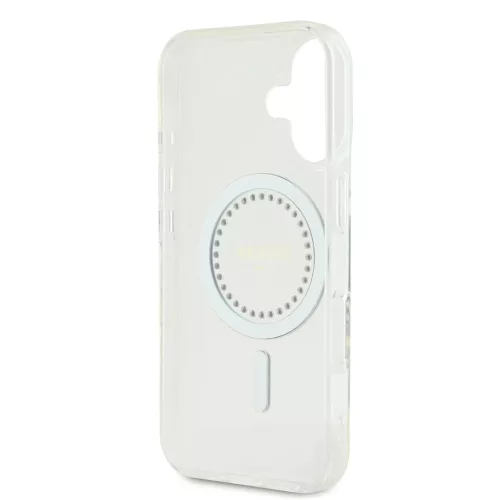 Guess IML Rhinestones Ring MagSafe tok iPhone 16 készülékhez fehér