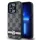 DKNY PU Leather Checkered Pattern and Stripe tok iPhone 14 Pro Max készülékhez fekete