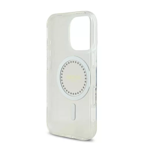 Guess IML Rhinestones Ring MagSafe tok iPhone 16 Pro Max készülékhez fehér