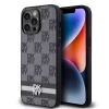 DKNY PU Leather Checkered Pattern and Stripe tok iPhone 15 Pro Max készülékhez fekete
